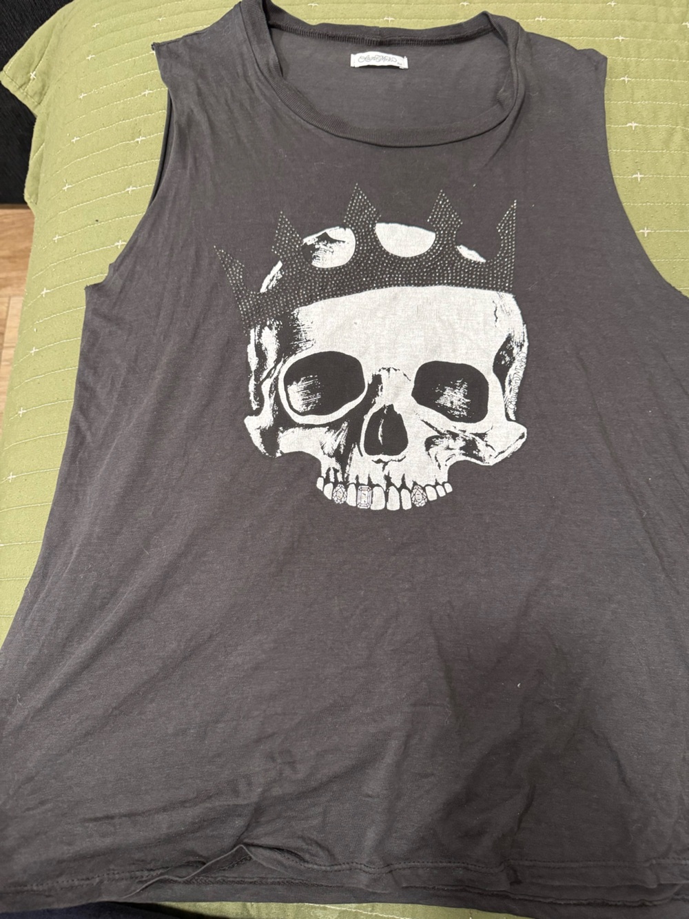 Lauren Moshi Skull Bling Black Tank Top NWT! XS!